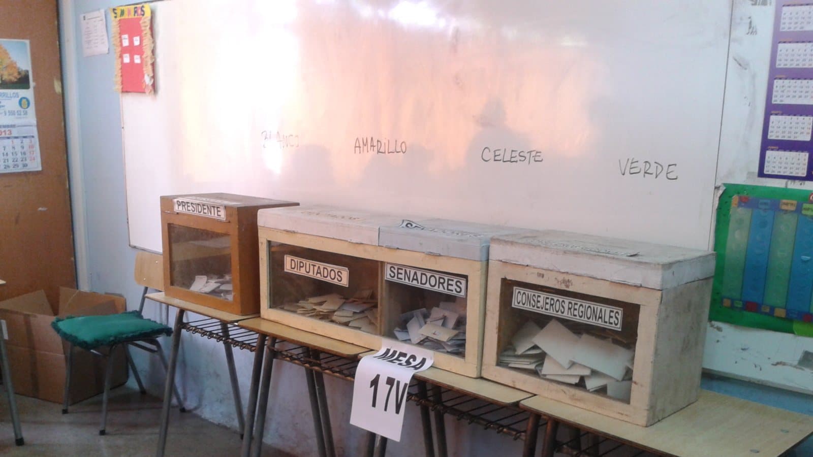 Ballot boxes Chilean elections 2013. File photograph.